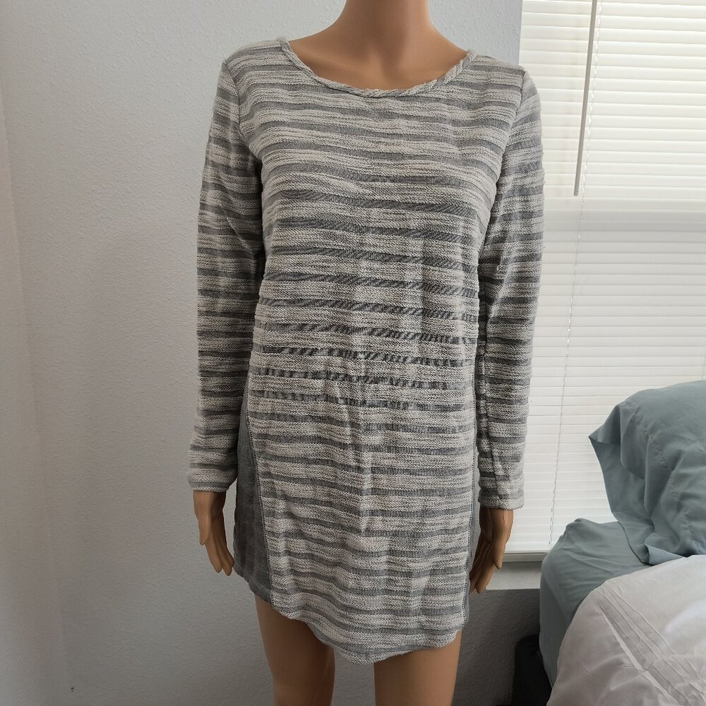Gray Striped Sweaterdress